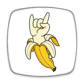 Illustration du geste de la main de la banane - Magnet carré - blanc - Devant