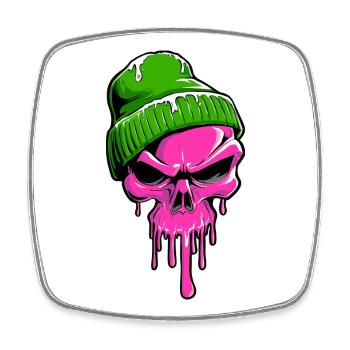 Skeleton Skull Skull - Square fridge magnet - white - Front