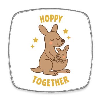 Hoppy together - Square fridge magnet - white - Front