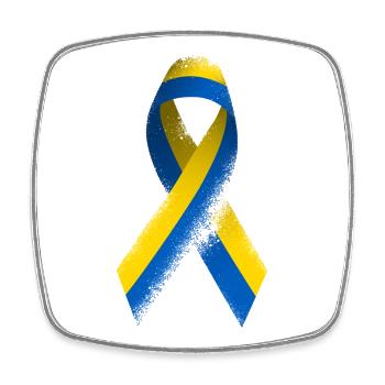 Ukraine ribbon peace flag - Square fridge magnet - white - Front