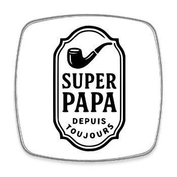 Super Papa depuis toujours - Magnet carré - blanc - Devant