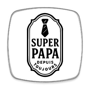 Super Papa depuis toujours - Magnet carré - blanc - Devant