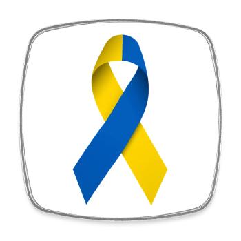 Ukrainian Peace Loop - Square fridge magnet - white - Front