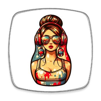 Russian Matryoshka Music Russia Russian - Square fridge magnet - white - Front