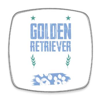 golden retriever hunde papa - Viereckiger Kühlschrankmagnet - Weiß - Vorne