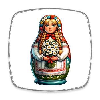  Matroschka auf russisch Matryoshka Doll Russian - Viereckiger Kühlschrankmagnet - Weiß - Vorne