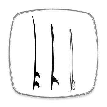 Surfboards - Square fridge magnet - white - Front