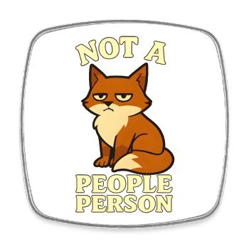 Grummel-Fuchs – Pas une personne sociable - Magnet carré - blanc - Devant