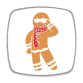 Lebkuchen Weihnachten Lebkuchenmann - Viereckiger Kühlschrankmagnet - Weiß - Vorne