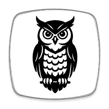 Owls in black and white - Square fridge magnet - white - Front