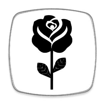 Schwarze Rose - Viereckiger Kühlschrankmagnet - Weiß - Vorne