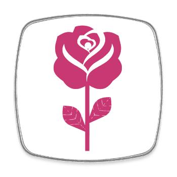 Abstract Pink Rose Illustration - Square fridge magnet - white - Front