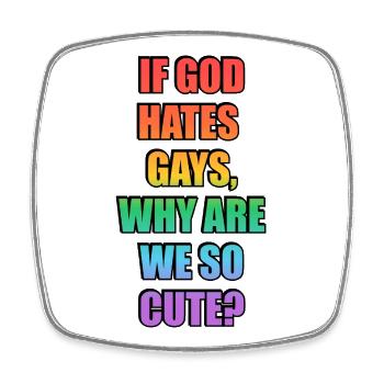 Lustiger Gay-Pride-Slogan - Viereckiger Kühlschrankmagnet - Weiß - Vorne