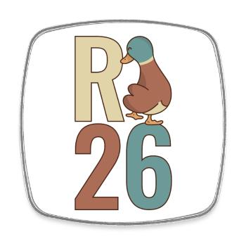 R Duck 26 - R Duck 2026 - Pension 2026 - Square fridge magnet - white - Front