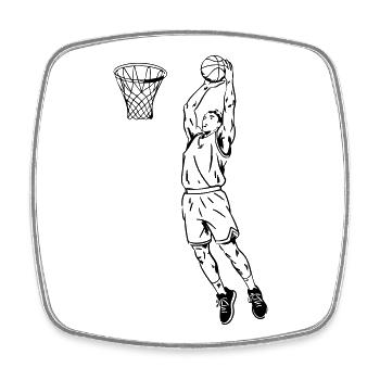 Basketball Slam Dunk - Square fridge magnet - white - Front