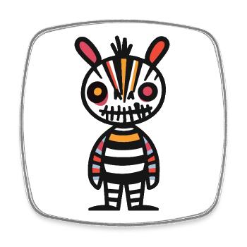 Zebra Halloween Comic Lustig - Viereckiger Kühlschrankmagnet - Weiß - Vorne