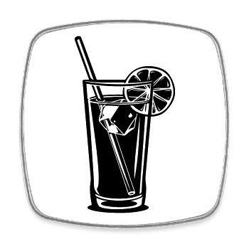 Lemon Drink Glass - Square fridge magnet - white - Front