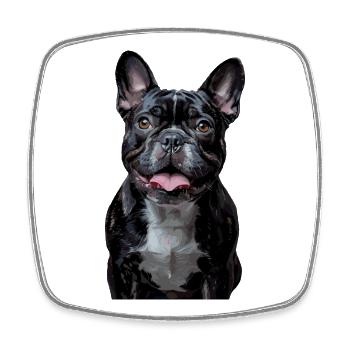 Französische Bulldogge Illustration Für Hundefans - Viereckiger Kühlschrankmagnet - Weiß - Vorne