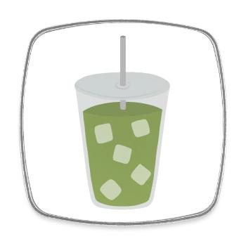 Eisgekühltes Matcha Latte Getränk - Viereckiger Kühlschrankmagnet - Weiß - Vorne