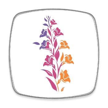 Colorful Floral Branch - Square fridge magnet - white - Front