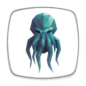 C'thulhu - Cooles Lovecraft Logo - Viereckiger Kühlschrankmagnet - Weiß - Vorne