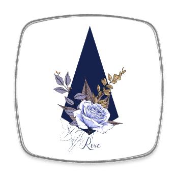 Rose on Blue - Square fridge magnet - white - Front