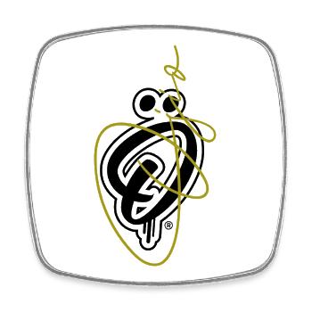Ojio - Nur die Originale - Signatur Gold Schwarz Hintergrund - Viereckiger Kühlschrankmagnet - Weiß - Vorne