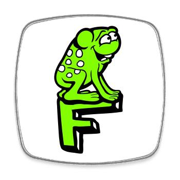 Letter F Frog Toad Name ABC Learning School - Square fridge magnet - white - Front