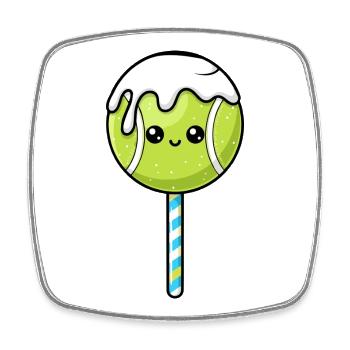 Tennis Food Cartoon Humor - Viereckiger Kühlschrankmagnet - Weiß - Vorne