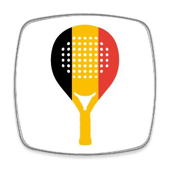 Padel-Belgique - Magnet carré - blanc - Devant