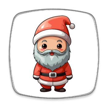 Santa Cartoon Charm - Viereckiger Kühlschrankmagnet - Weiß - Vorne