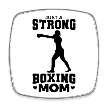 Maman Boxer - Magnet carré - blanc - Devant