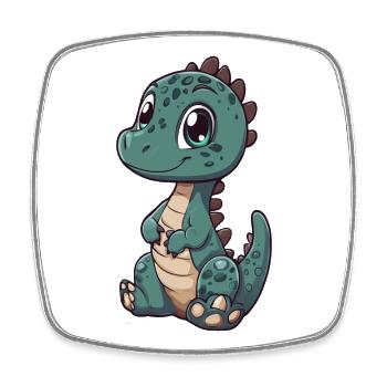 Dinosaur - Square fridge magnet - white - Front