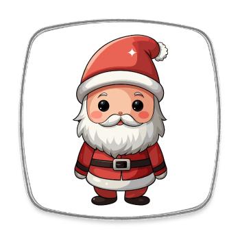 Chibi Père Noël Cheer Illustration - Magnet carré - blanc - Devant
