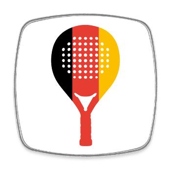 Padel-Allemagne - Magnet carré - blanc - Devant