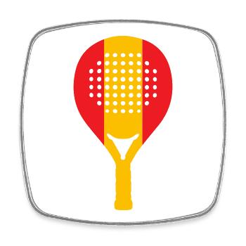 Padel-Espagne - Magnet carré - blanc - Devant