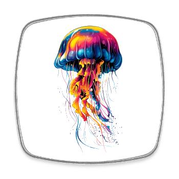 Qualle Jellyfish Feuerqualle Medusa Süße Quallen - Viereckiger Kühlschrankmagnet - Weiß - Vorne