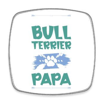 bull terrier hunde papa - Viereckiger Kühlschrankmagnet - Weiß - Vorne