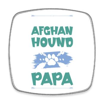 Chien de chasse afghan Chiens Papa - Magnet carré - blanc - Devant
