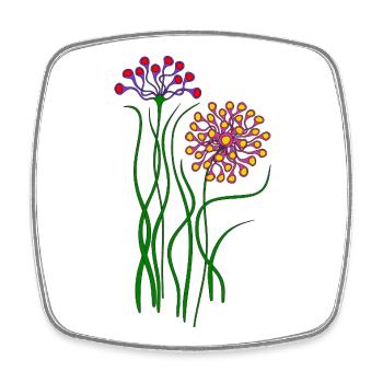 Fleur - Magnet carré - blanc - Devant