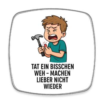 Hurt - Not again - Square fridge magnet - white - Front