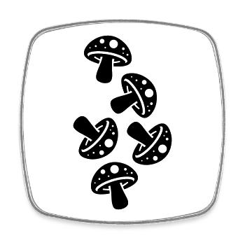 Pilze Champignon Fliegenpilz - Viereckiger Kühlschrankmagnet - Weiß - Vorne