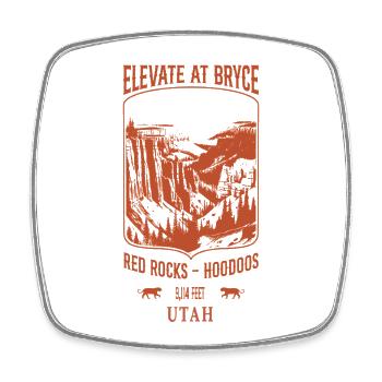 Elevate bei Bryce - Sand - Viereckiger Kühlschrankmagnet - Weiß - Vorne
