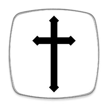 Cross - Square fridge magnet - white - Front