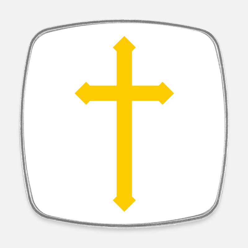 Cross - Square fridge magnet - white