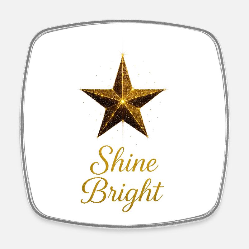 Golden Star Glow - Square fridge magnet - white
