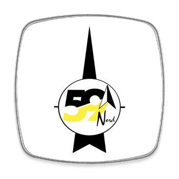 59 Nord-Logo - Viereckiger Kühlschrankmagnet - Weiß - Vorne