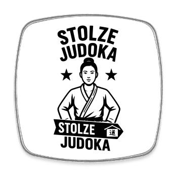 Proud judoka - Square fridge magnet - white - Front