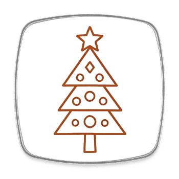 Weihnachtsbaum - Frohe Weihnachten - Viereckiger Kühlschrankmagnet - Weiß - Vorne