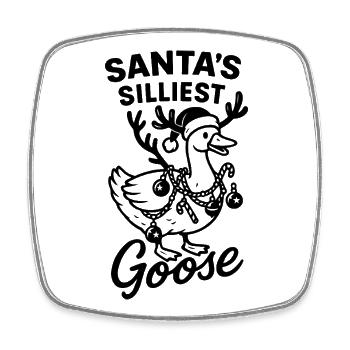 Père Noël Oie la plus stupide Drôle Noël Festif - Magnet carré - blanc - Devant